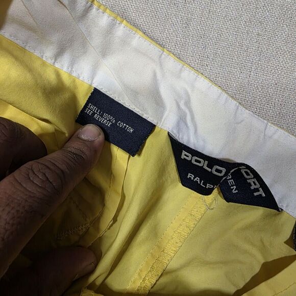 Vintage Y2k Polo Sport Yellow Board Shorts Mens Size Medium 12 Inch Inseam - Picture 7 of 10
